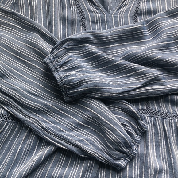 Fever Blue & White Striped Pleasant Plus Size Blouse, Blue Whistler's XXL - Picture 13 of 14